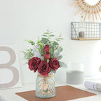 Artificial Rose & Eucalyptus Arrangement with Vase