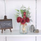 Artificial Rose & Eucalyptus Arrangement with Vase