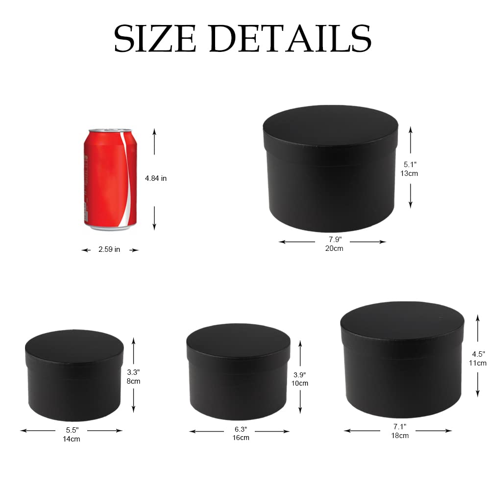 4-Piece Round Gift Box Set with Lids