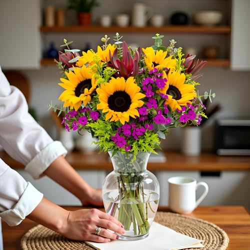 Wildflower Bouquet with Vase Gift Set