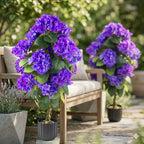 2-Pack Artificial Hydrangea Topiary Plants