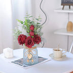 Artificial Rose & Eucalyptus Arrangement with Vase