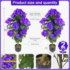 2-Pack Artificial Hydrangea Topiary Plants