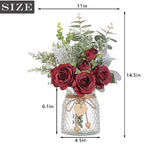 Artificial Rose & Eucalyptus Arrangement with Vase