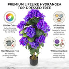 2-Pack Artificial Hydrangea Topiary Plants