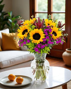 Wildflower Bouquet with Vase Gift Set