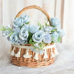 2-Pack Wicker Flower Girl Baskets with Ribbon Decor