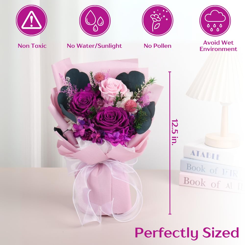 Vaanshie Premium Preserved Flower Bouquet Ideal for Mother's Day Gifting