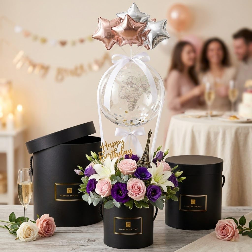 3-Piece Round Nesting Gift Box Set for Flower Arrangements