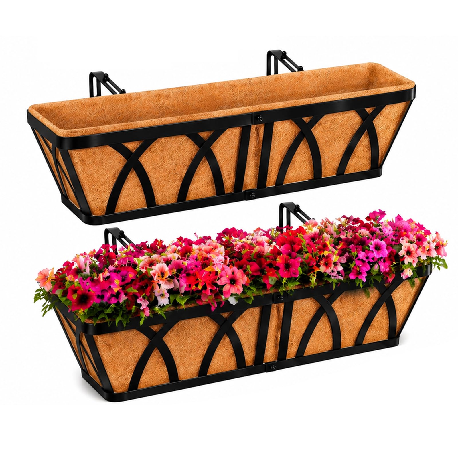 HKZ Window Boxes Railing Planter Outdoor Fence Planters
