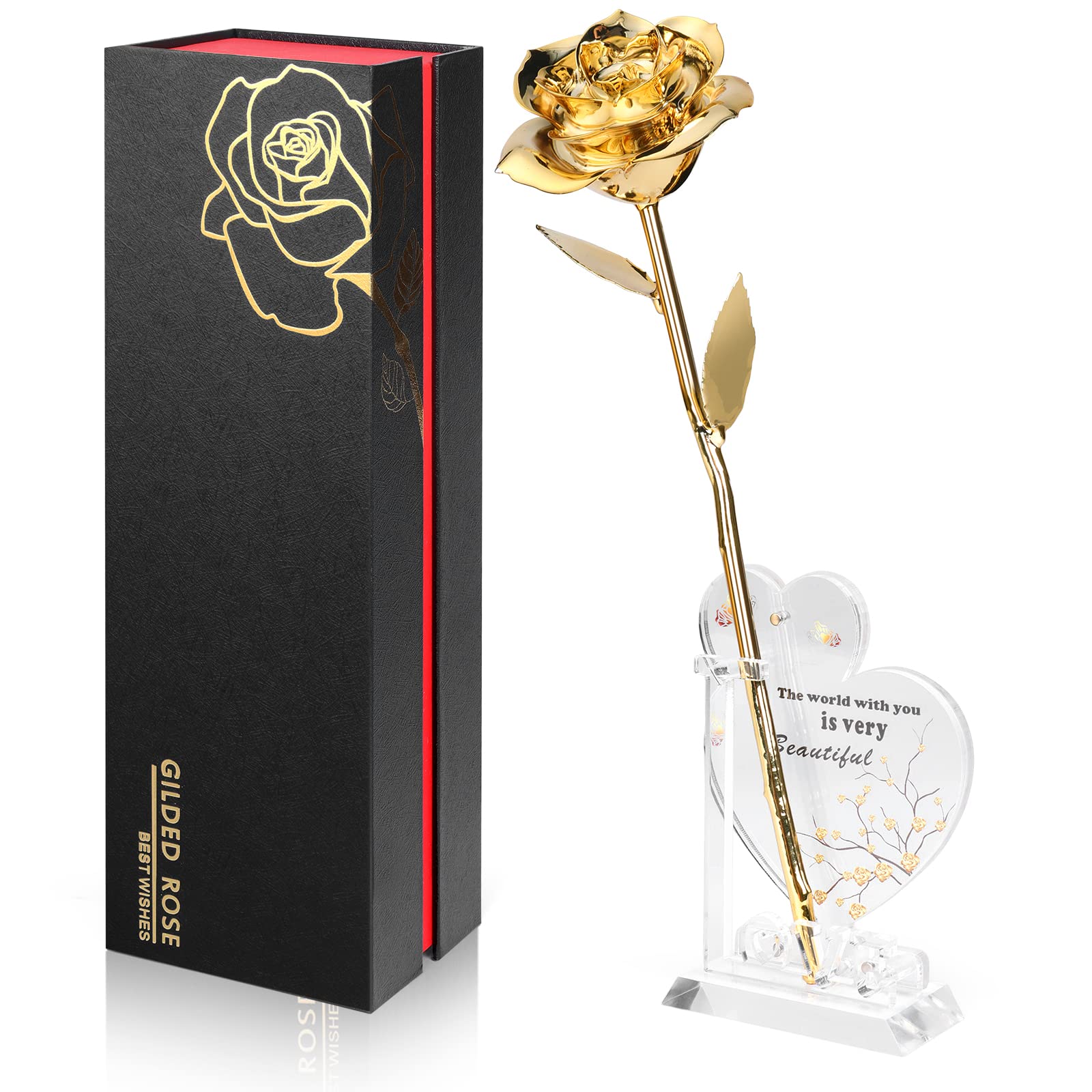 Gold Dipped Infinity Rose Decor Gift