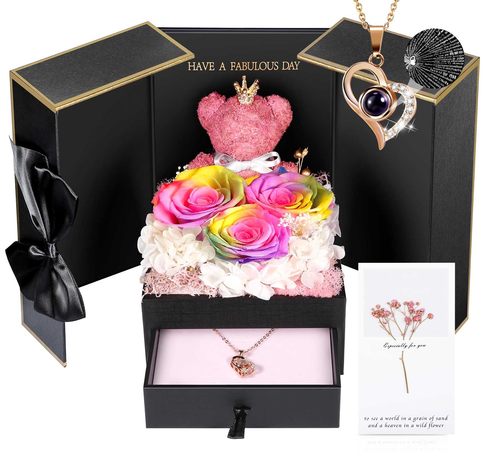 Preserved Rose & Necklace Gift SetPreserved Rose & Necklace Gift Set