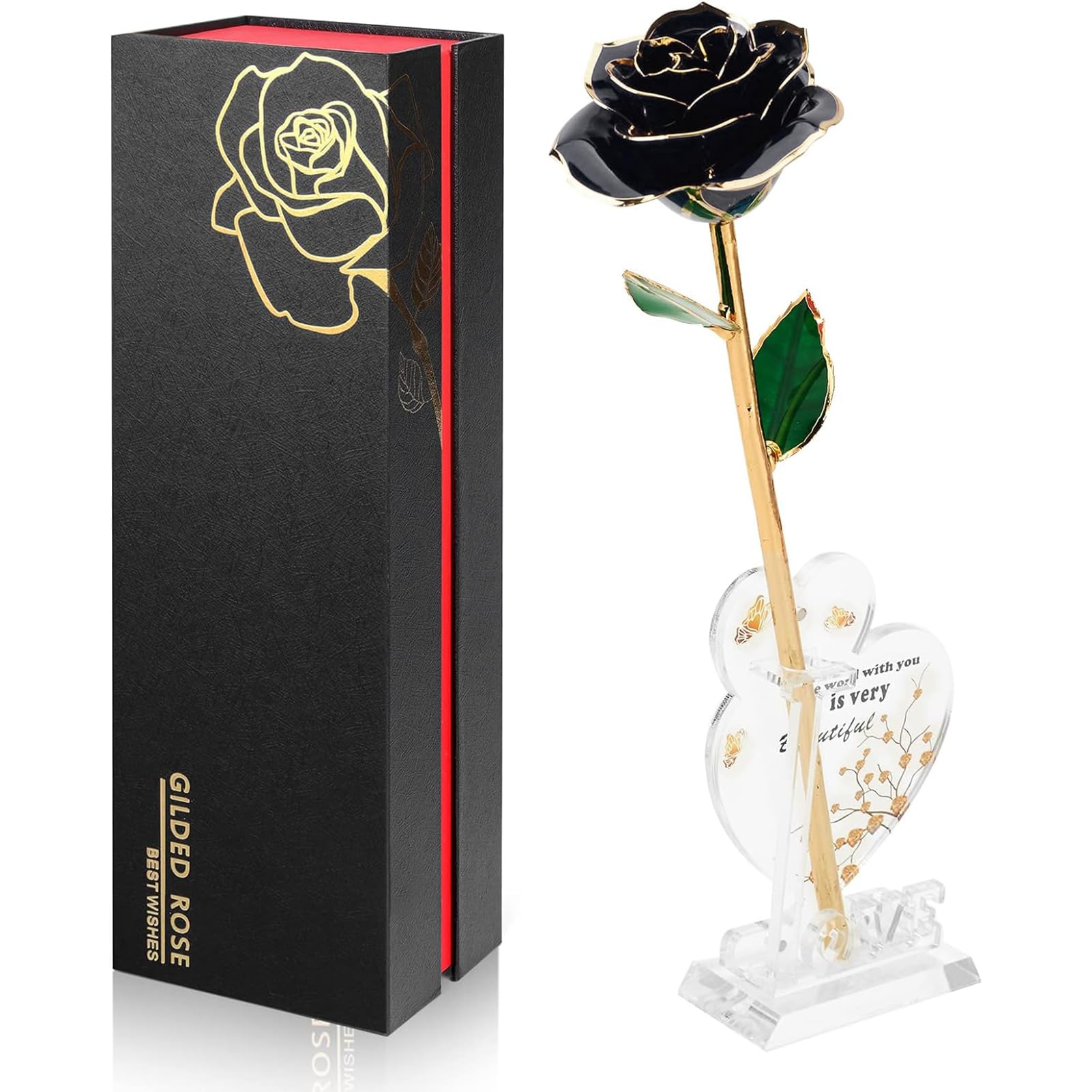 Gold Dipped Infinity Rose Decor Gift