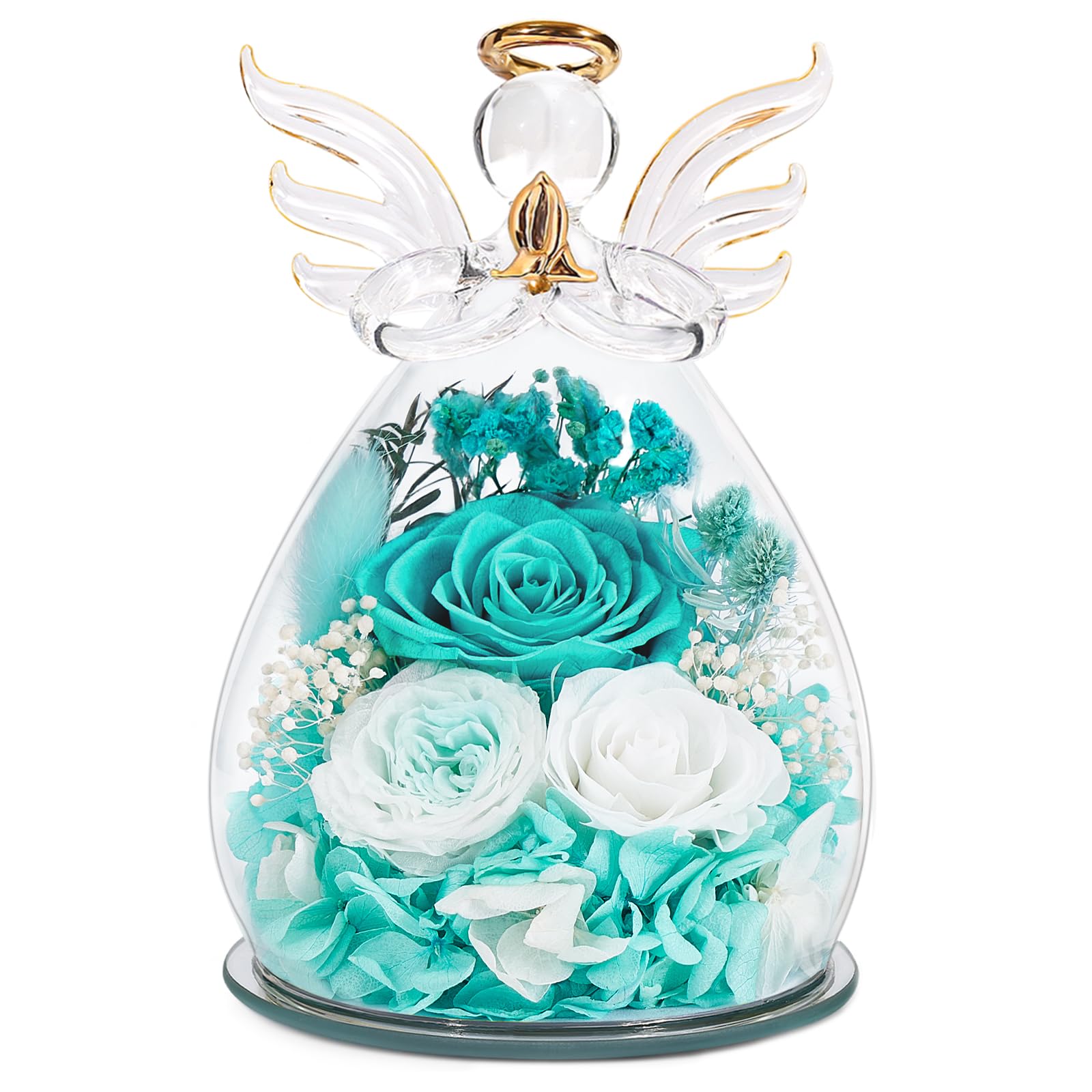 Preserved Rose Angel Figurine Gift Set