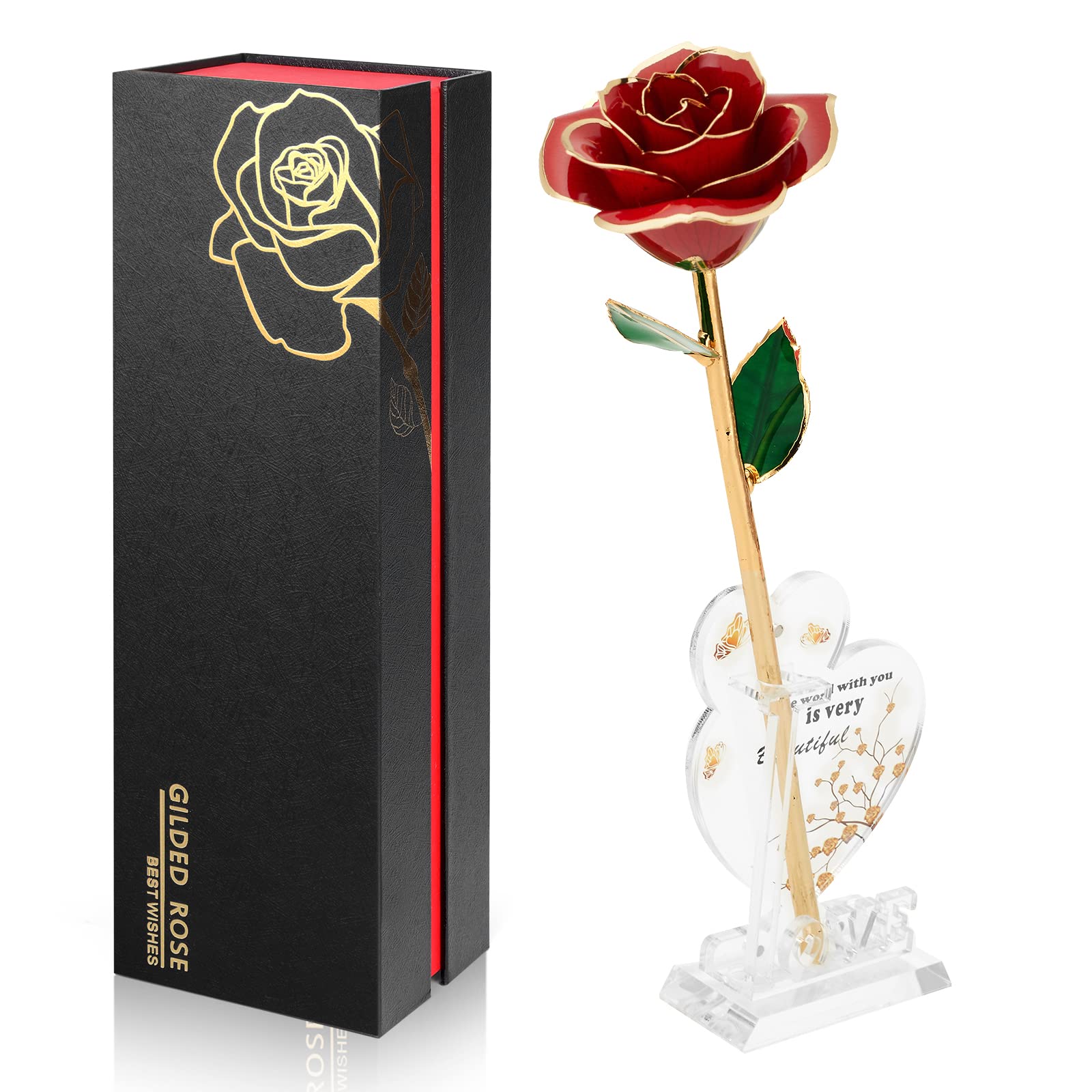 Gold Dipped Infinity Rose Decor Gift