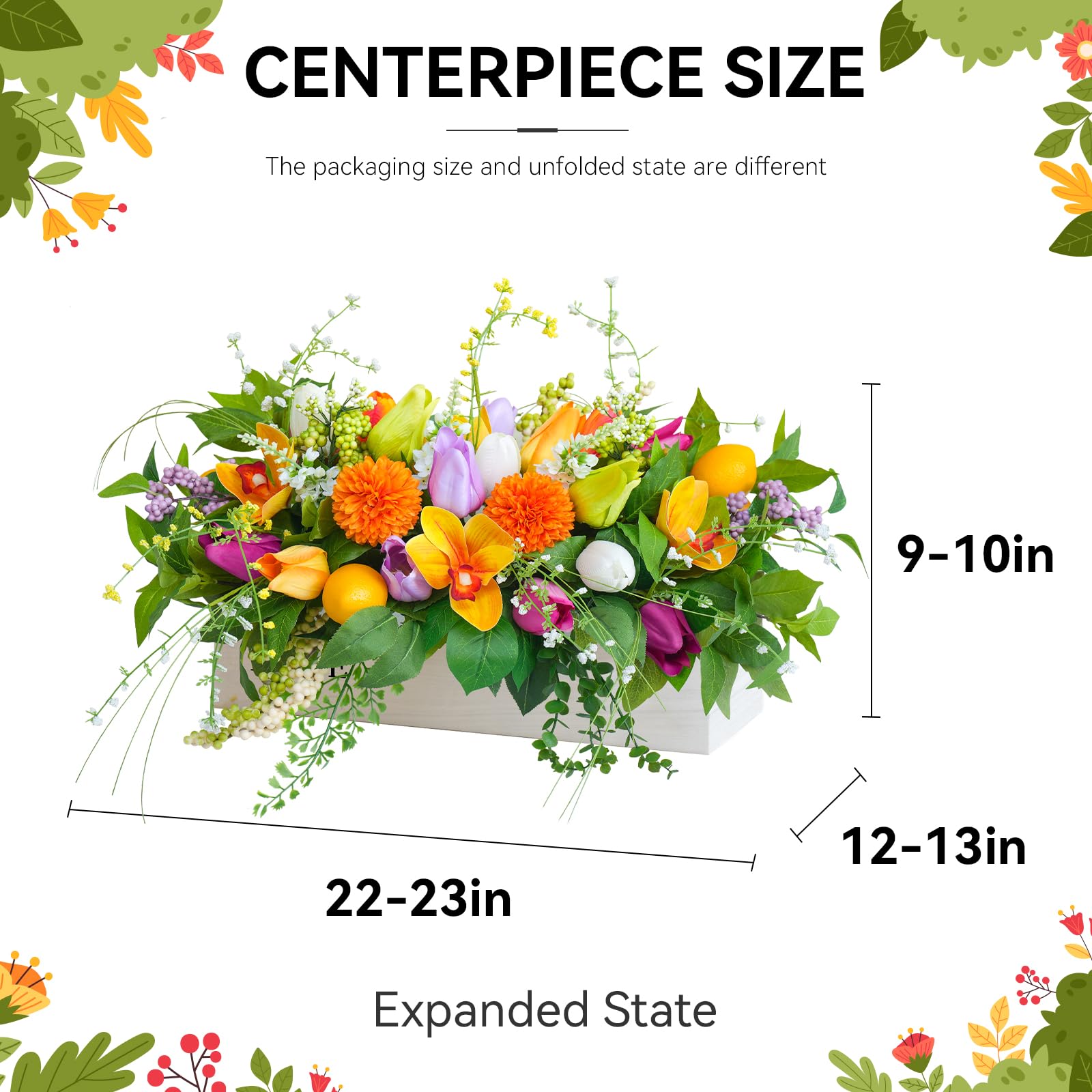 Artificial Tulip & Dahlia Table Centerpiece Decor