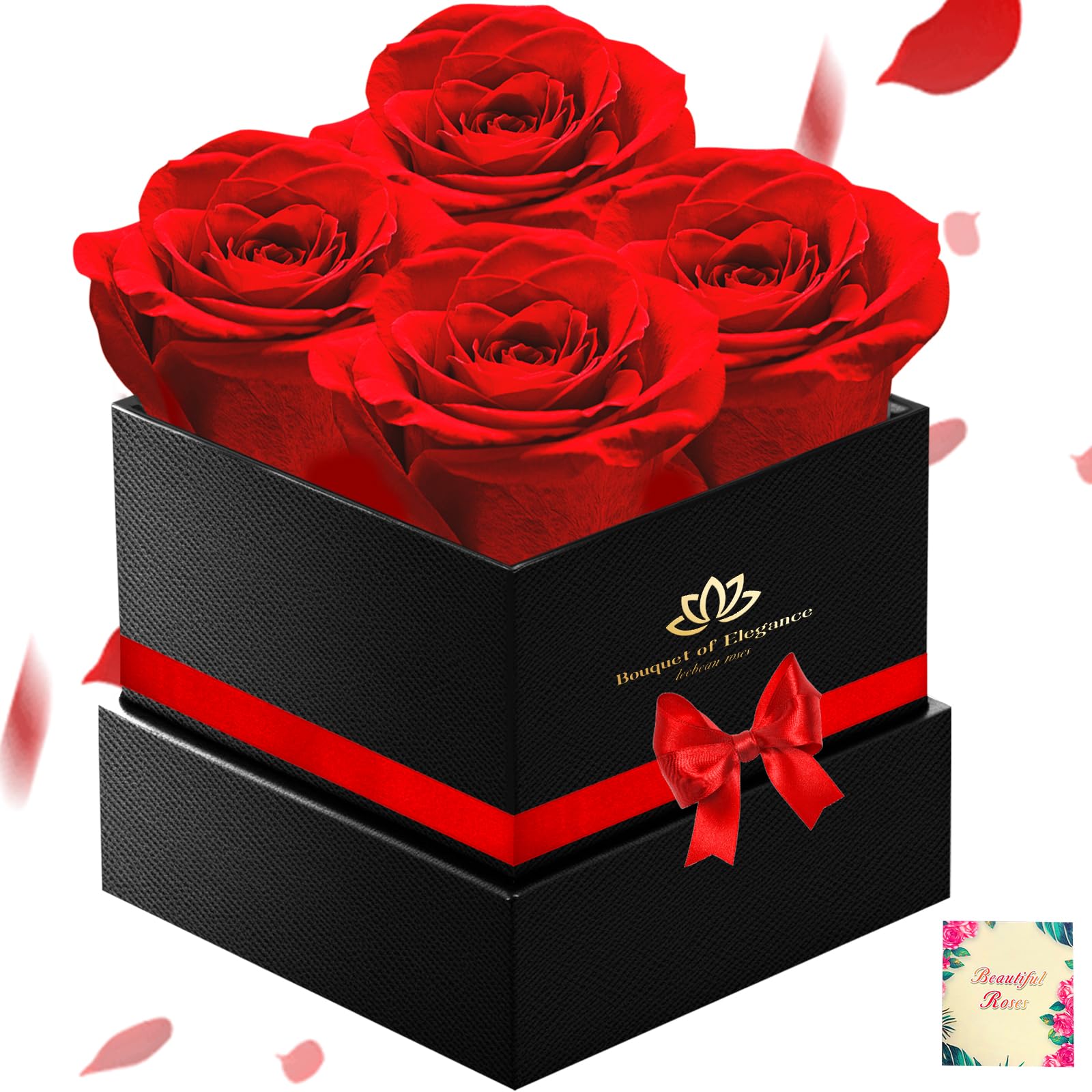 Leebean Forever Flowers Roses in A Box,Real Preserved Flowers,Preserved Roses,Preserved Flowers