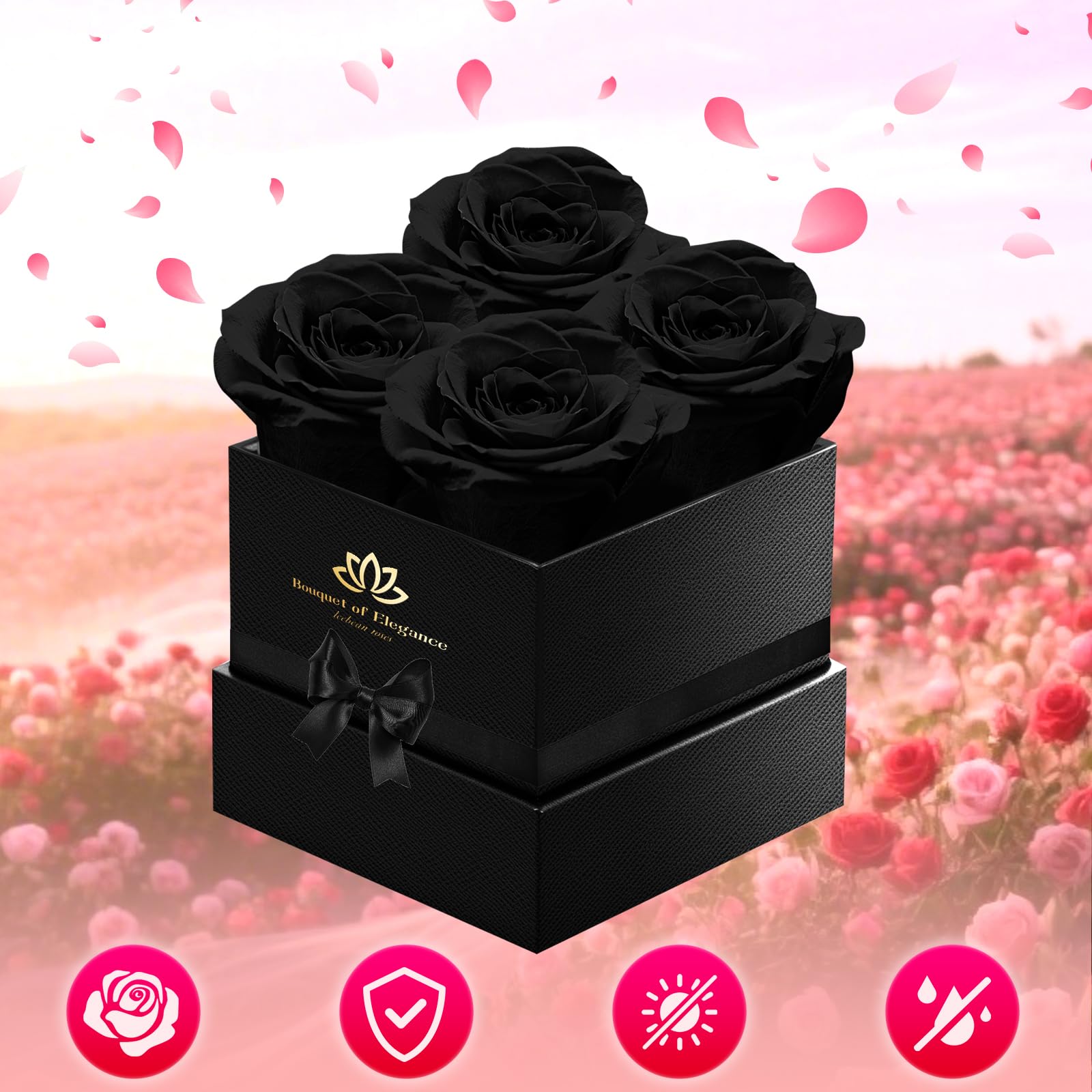 Leebean Forever Flowers Roses in A Box,Real Preserved Flowers,Preserved Roses,Preserved Flowers