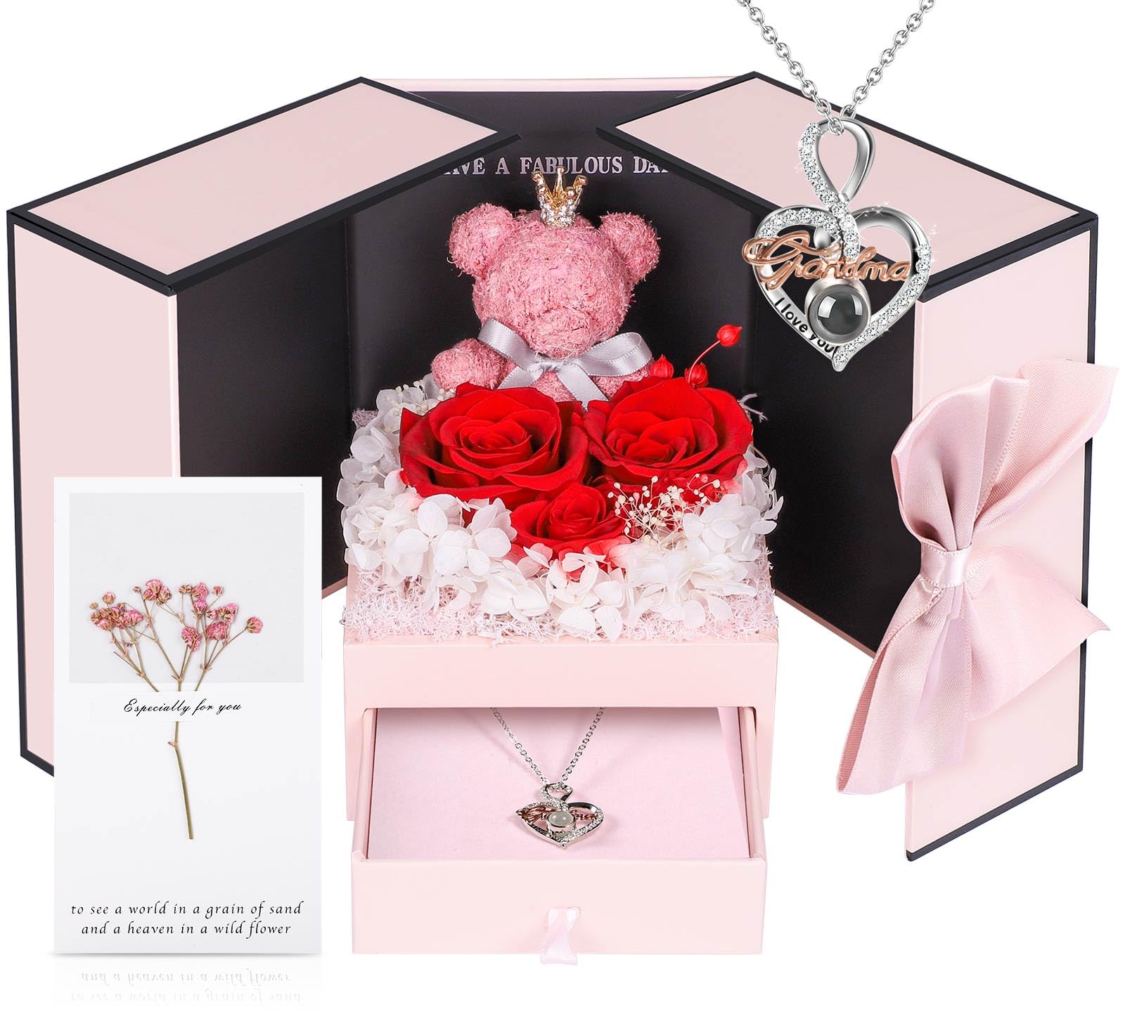 Preserved Rose & Necklace Gift SetPreserved Rose & Necklace Gift Set