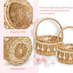 2-Pack Wicker Flower Girl Baskets with Ribbon Decor