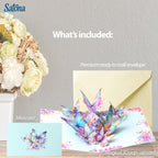 3D Butterfly Floral Greeting Card with Gold Foil Details