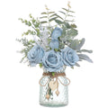 Artificial Rose & Eucalyptus Arrangement with Vase
