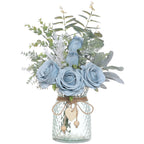 Artificial Rose & Eucalyptus Arrangement with Vase