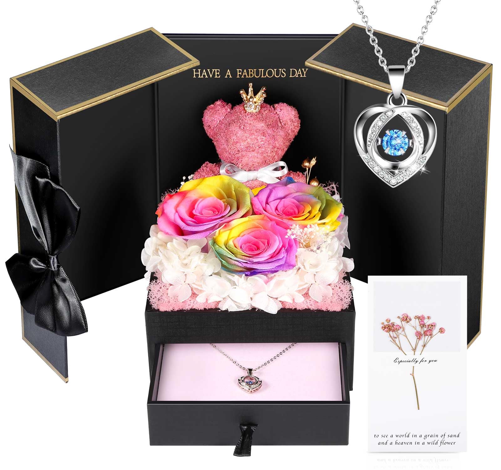 Preserved Rose & Necklace Gift SetPreserved Rose & Necklace Gift Set
