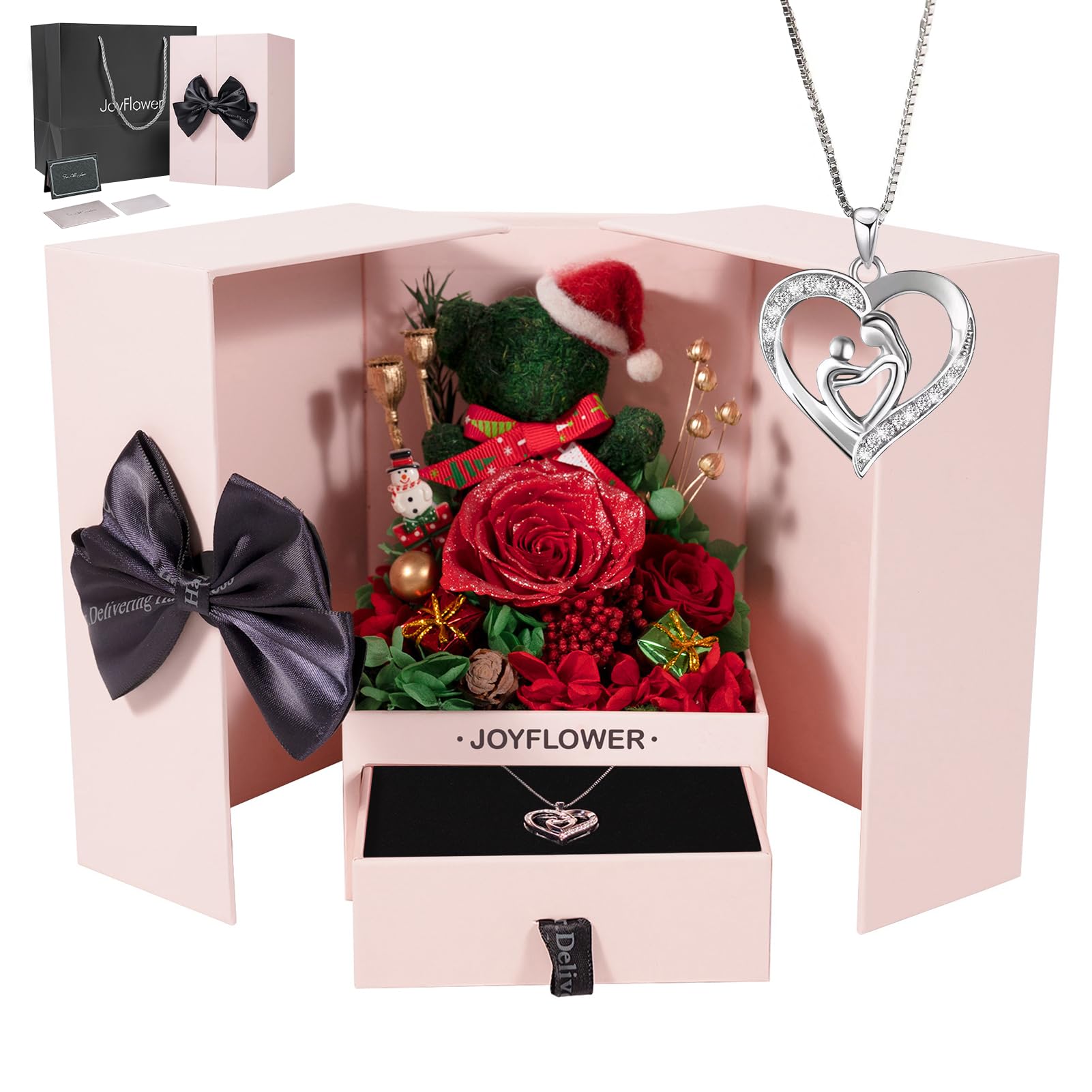 JoyFlower Preserved Flowers with Necklace