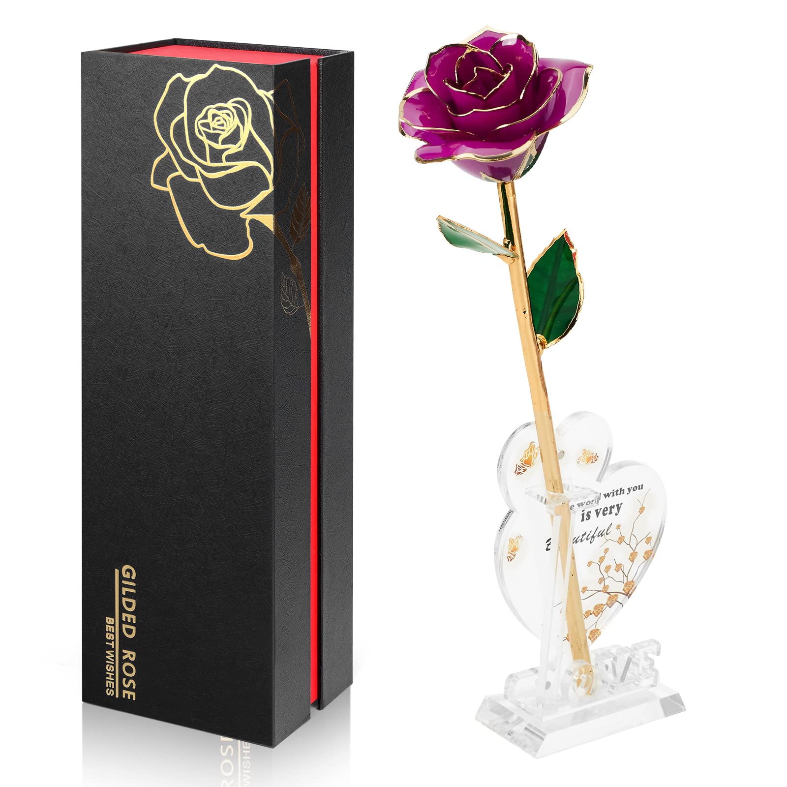Gold Dipped Infinity Rose Decor Gift
