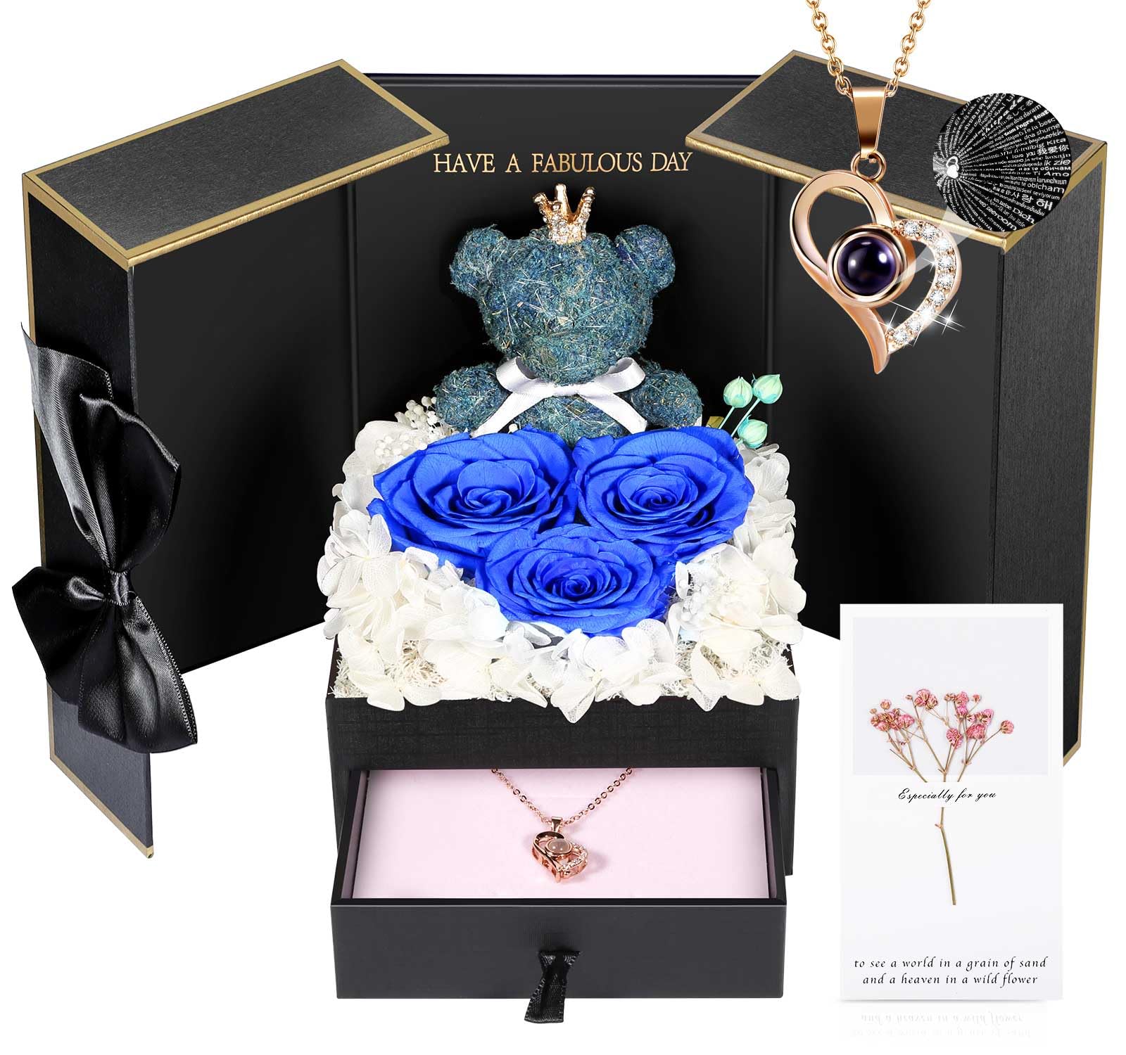 Preserved Rose & Necklace Gift SetPreserved Rose & Necklace Gift Set