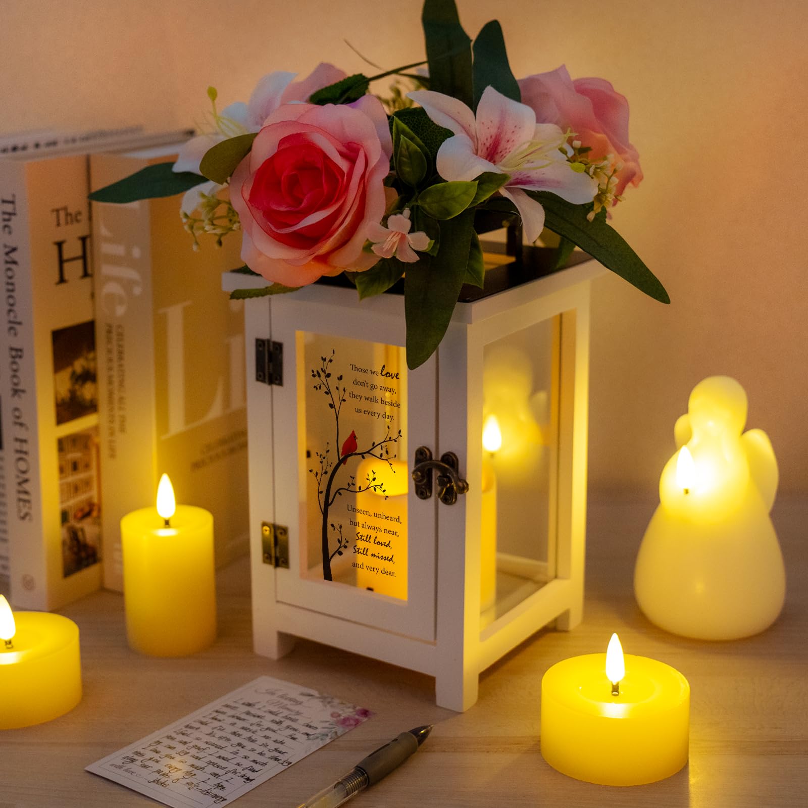 Memorial Lanterns with Flower