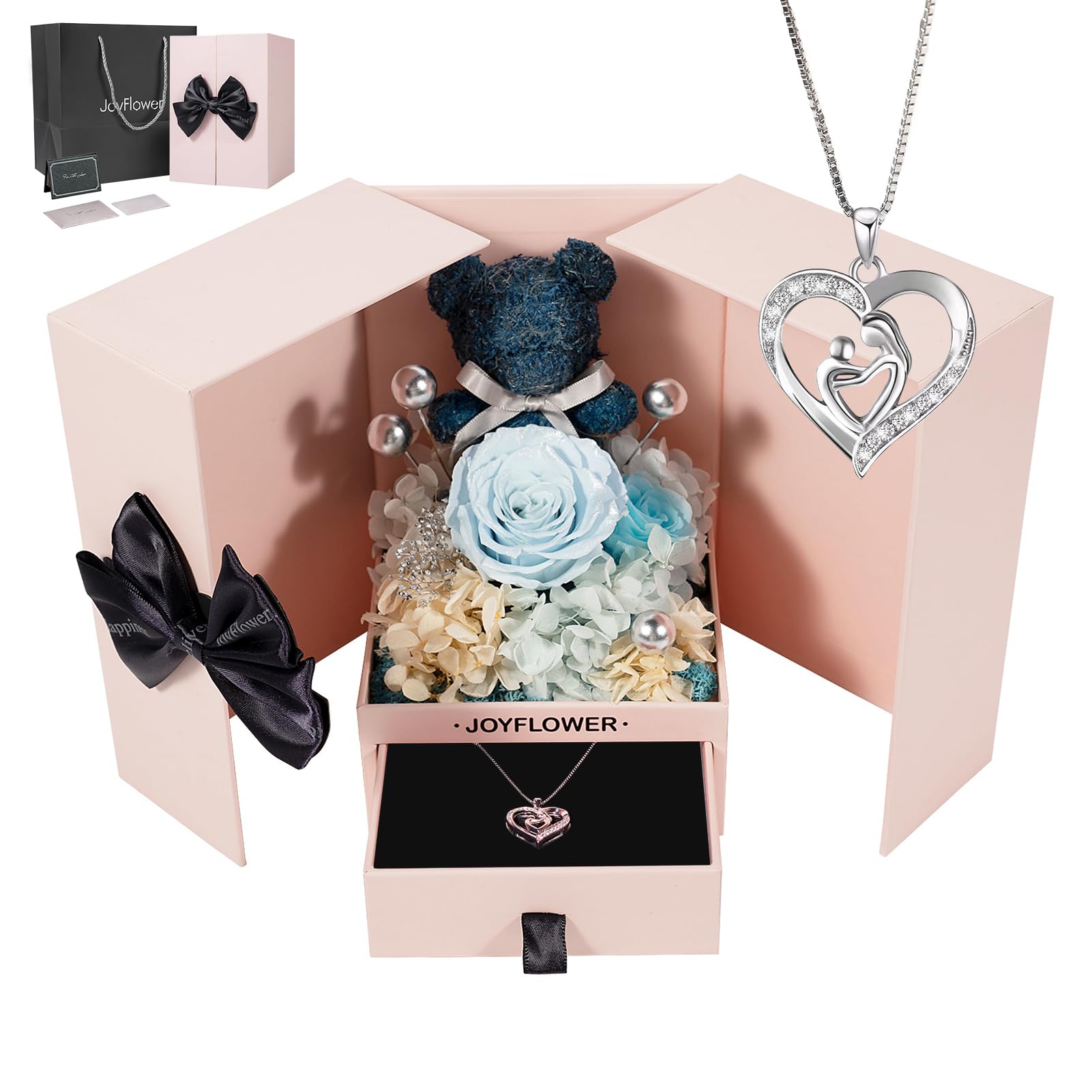 JoyFlower Preserved Flowers with Necklace