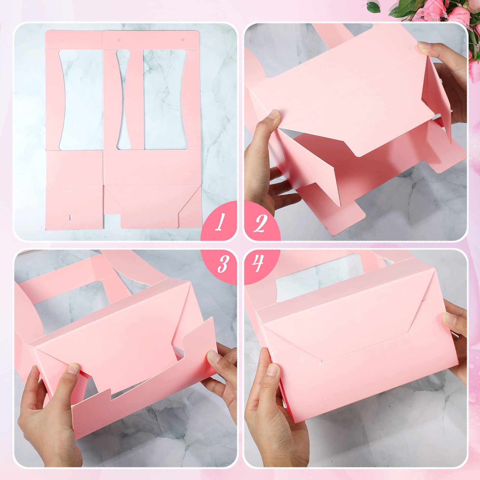 Pink Floral Gift Boxes for Bouquet Arrangements