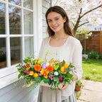 Artificial Tulip & Dahlia Table Centerpiece Decor