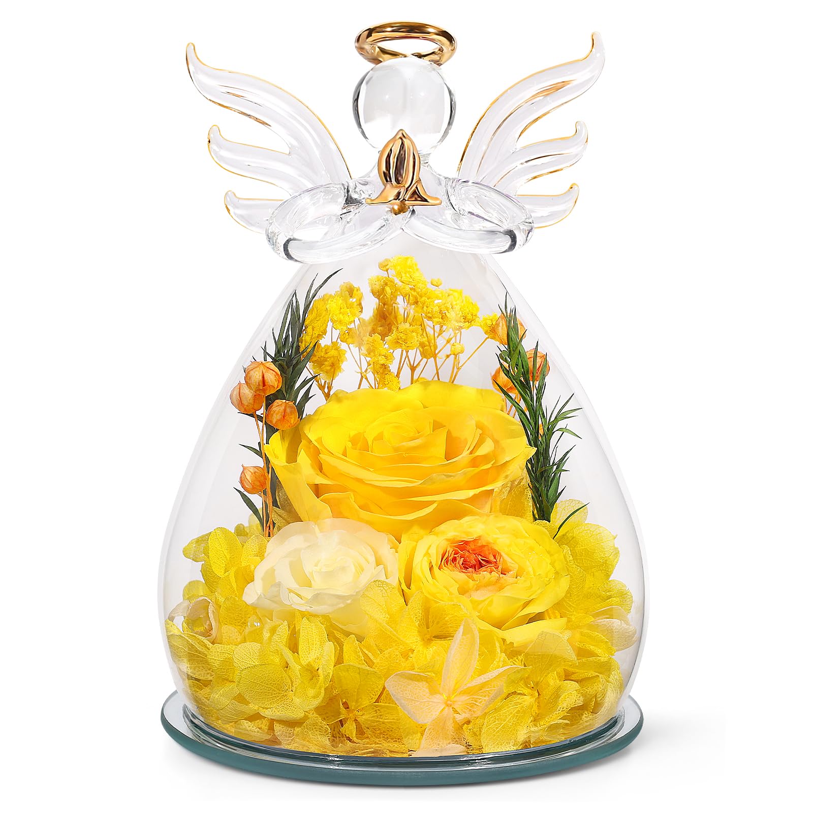 Preserved Rose Angel Figurine Gift Set