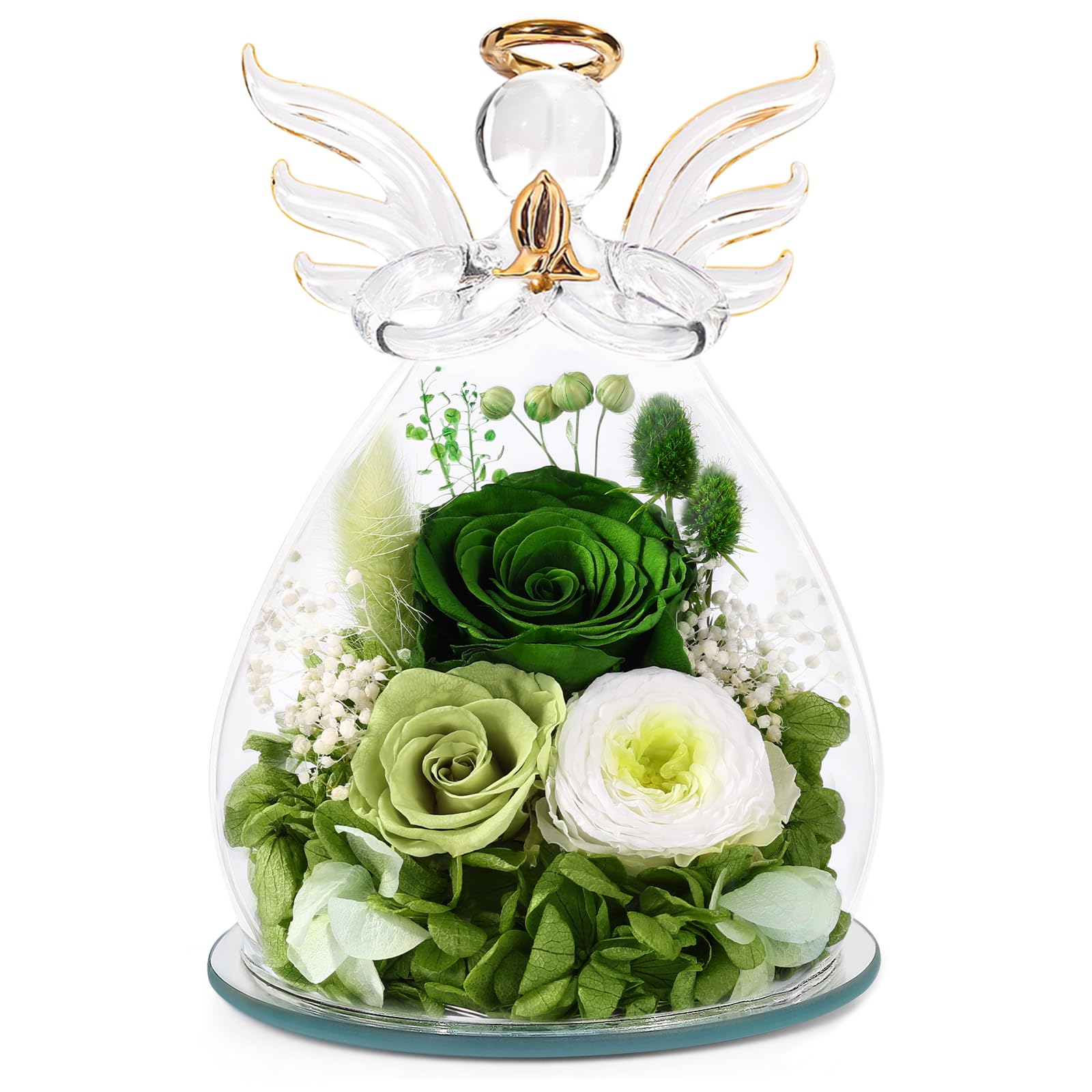 Preserved Rose Angel Figurine Gift Set