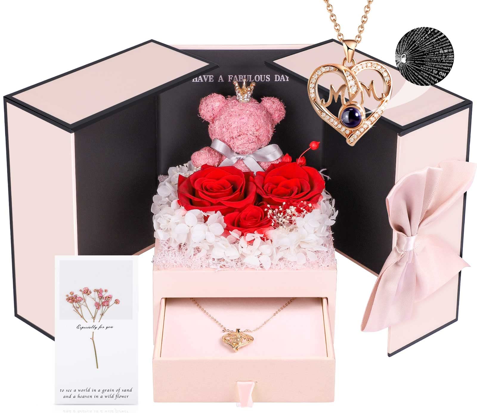 Preserved Rose & Necklace Gift SetPreserved Rose & Necklace Gift Set