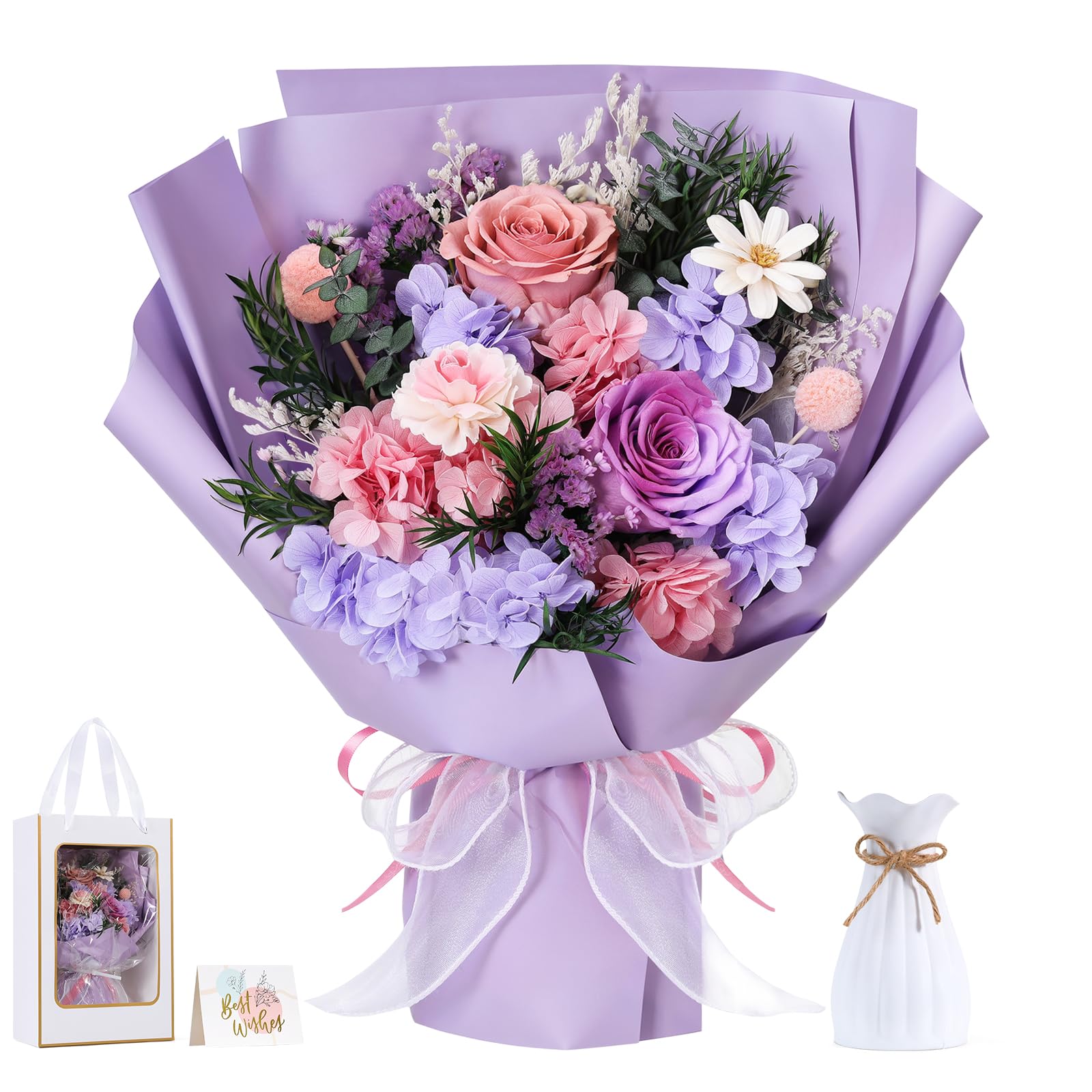 Preserved Flower Bouquet Gift Box for Mom & Her