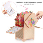 3D Pop-Up Greeting Card with Envelope & Note Card