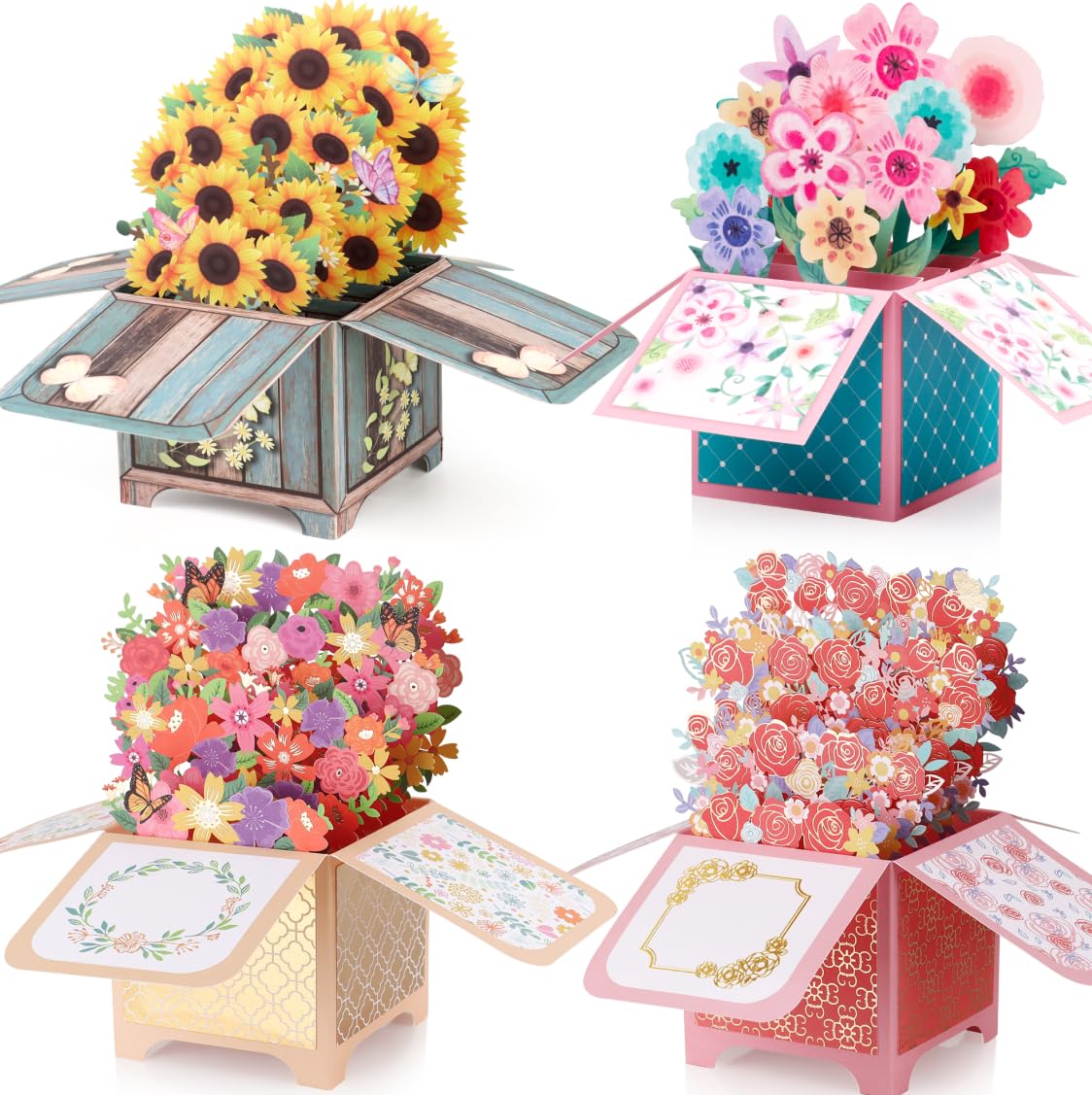3D Pop-Up Greeting Card with Envelope & Note Card