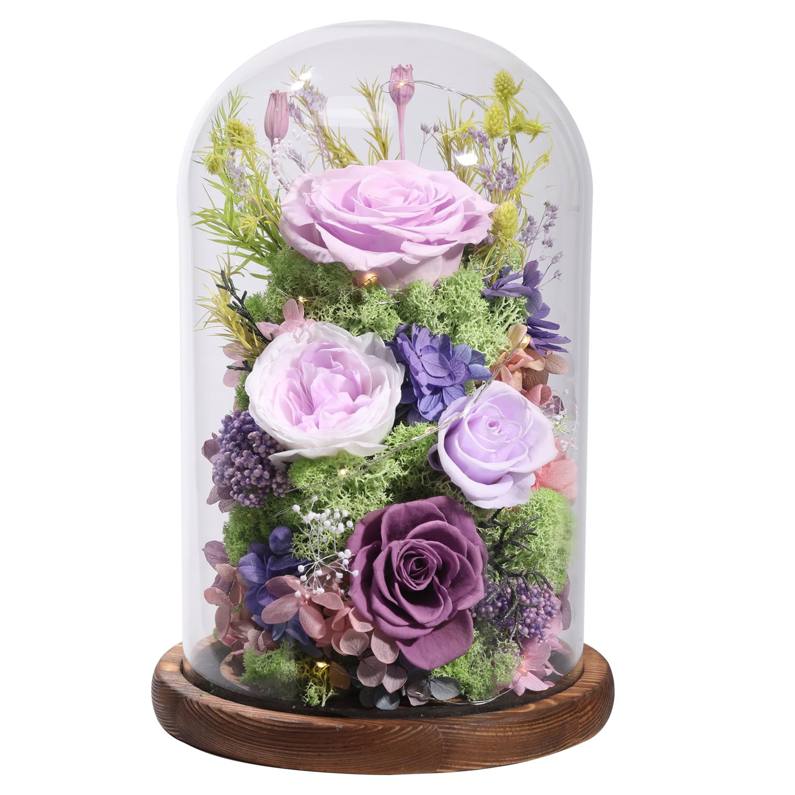Preserved Rose in Glass Dome Gift Decor