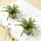 2-Pack Artificial Indoor Plants with Wooden Planters