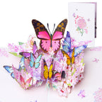 3D Butterfly Floral Greeting Card with Gold Foil Details