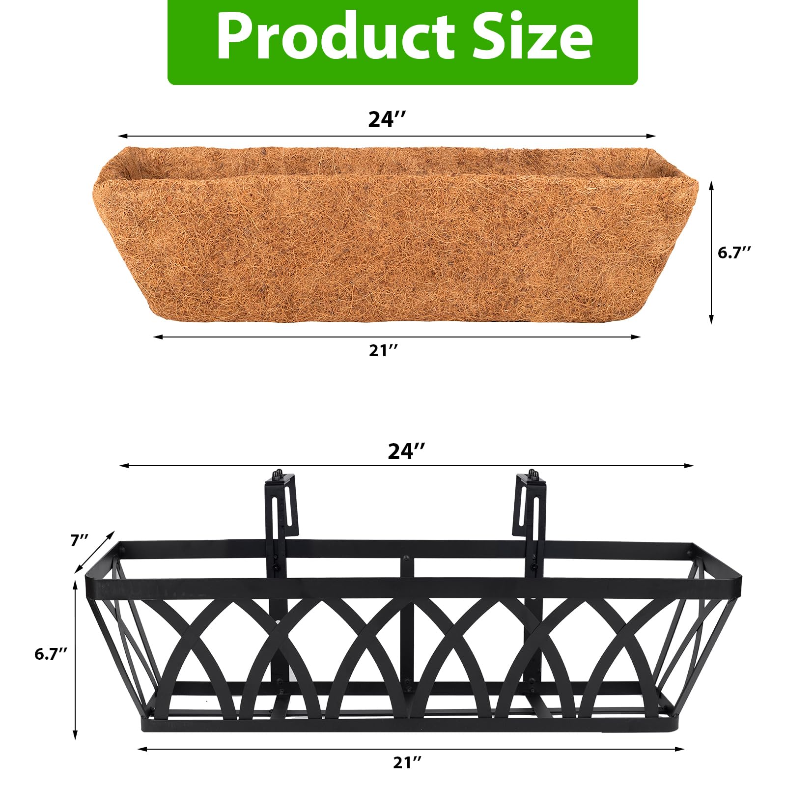 HKZ Window Boxes Railing Planter Outdoor Fence Planters