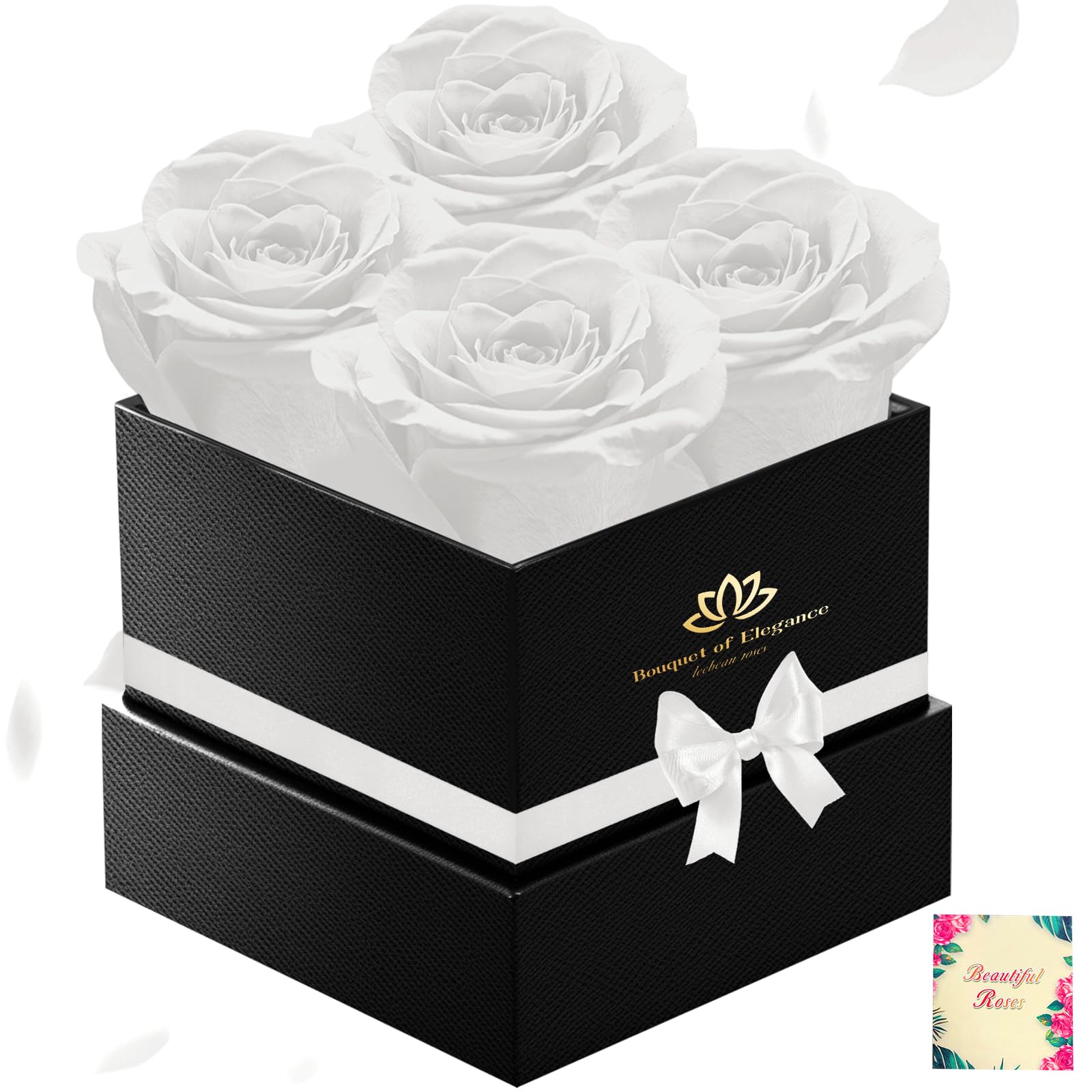 Leebean Forever Flowers Roses in A Box,Real Preserved Flowers,Preserved Roses,Preserved Flowers