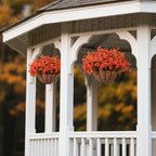 2-Set Artificial Hanging Flower Baskets for Outdoor Decor