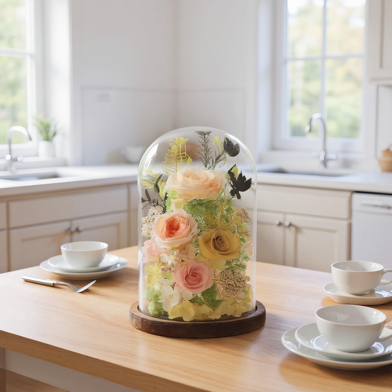 Preserved Rose in Glass Dome Gift Decor