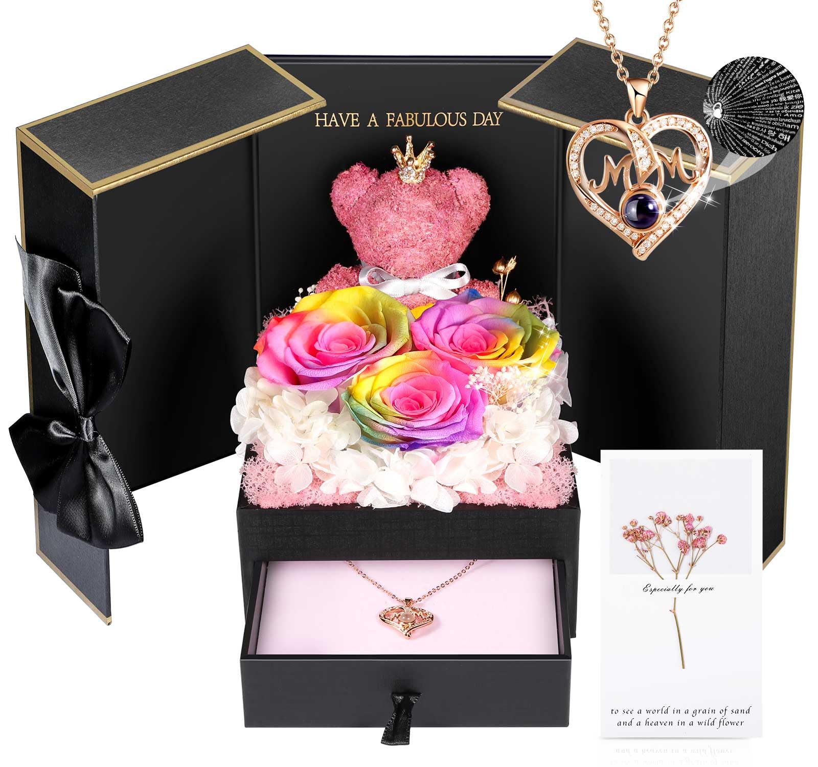 Preserved Rose & Necklace Gift SetPreserved Rose & Necklace Gift Set