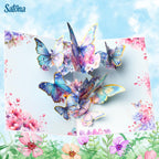 3D Butterfly Floral Greeting Card with Gold Foil Details